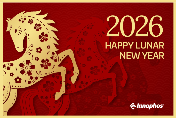 2026 Lunar New Year greeting with decorative horse.
